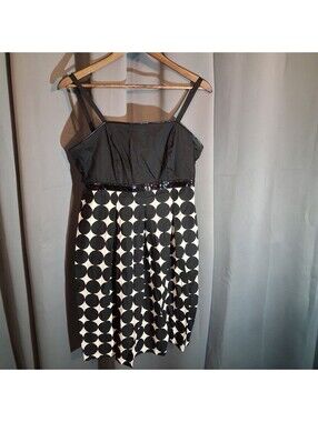 Black and White Polka Dot Spaghetti Strap Dress Size 10